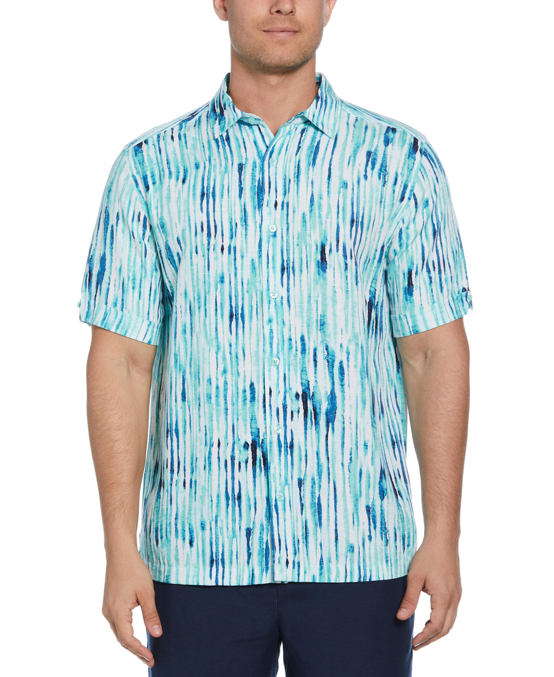 Watercolor Stripe Print Shirt (Bayou) 