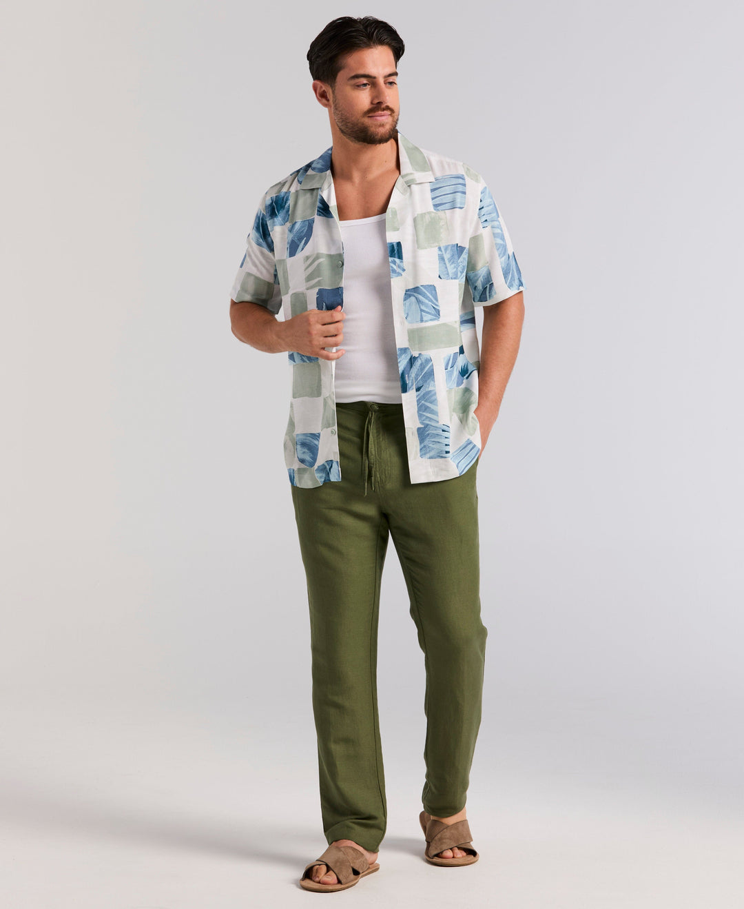 WATER COLOR TROPICAL SHIRT (Green Milieu) 