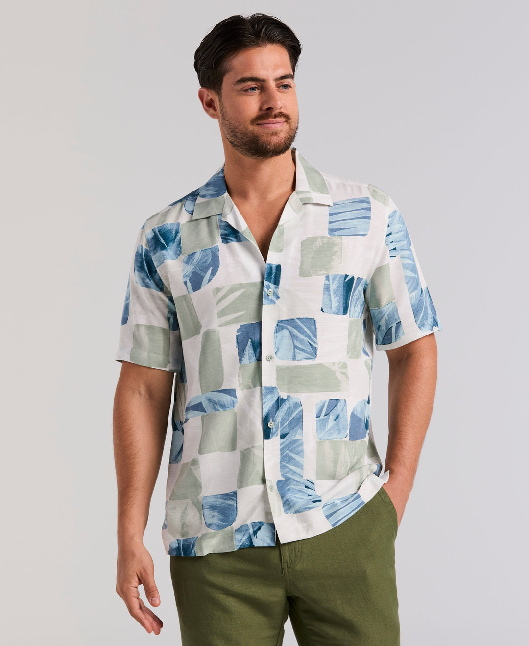 WATER COLOR TROPICAL SHIRT (Green Milieu) 