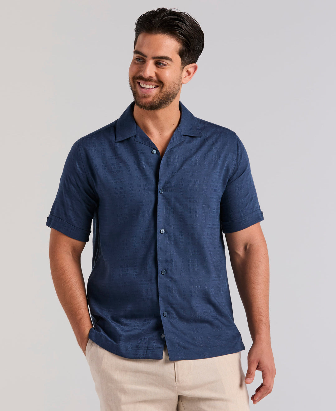 Window Dobby Camp Collar Shirt (Moonlit Ocean) 