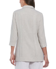 Linen Blend Yarn Dyed Guayabera Shirt (Natural) 