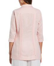 Linen Blend Yarn Dyed Guayabera Shirt (Silver Pink) 