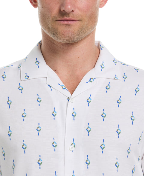Retro Geometric Print Shirt (Brilliant White) 