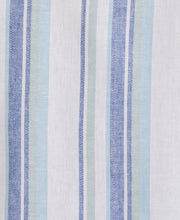 Linen Blend Striped Panel Shirt (Forget Me Not) 