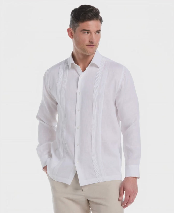 Linen Multi Pintuck Guayabera Shirt