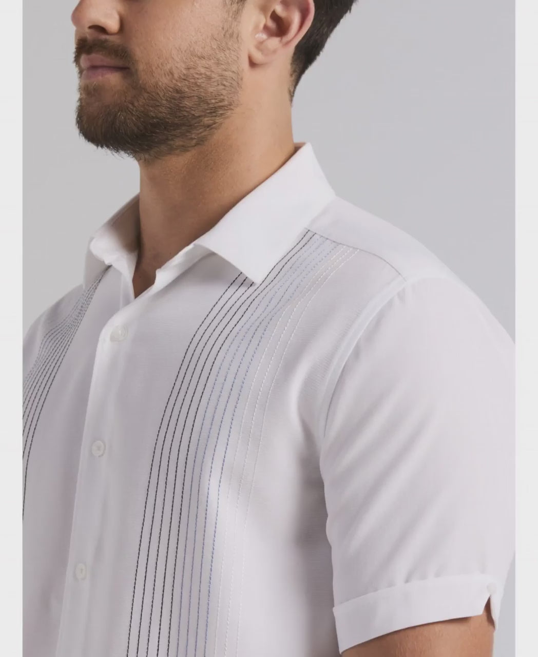 Ombre Embroidered Panel Shirt