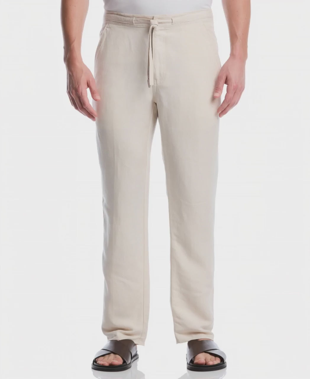 Linen-Blend Core Drawstring Pants
