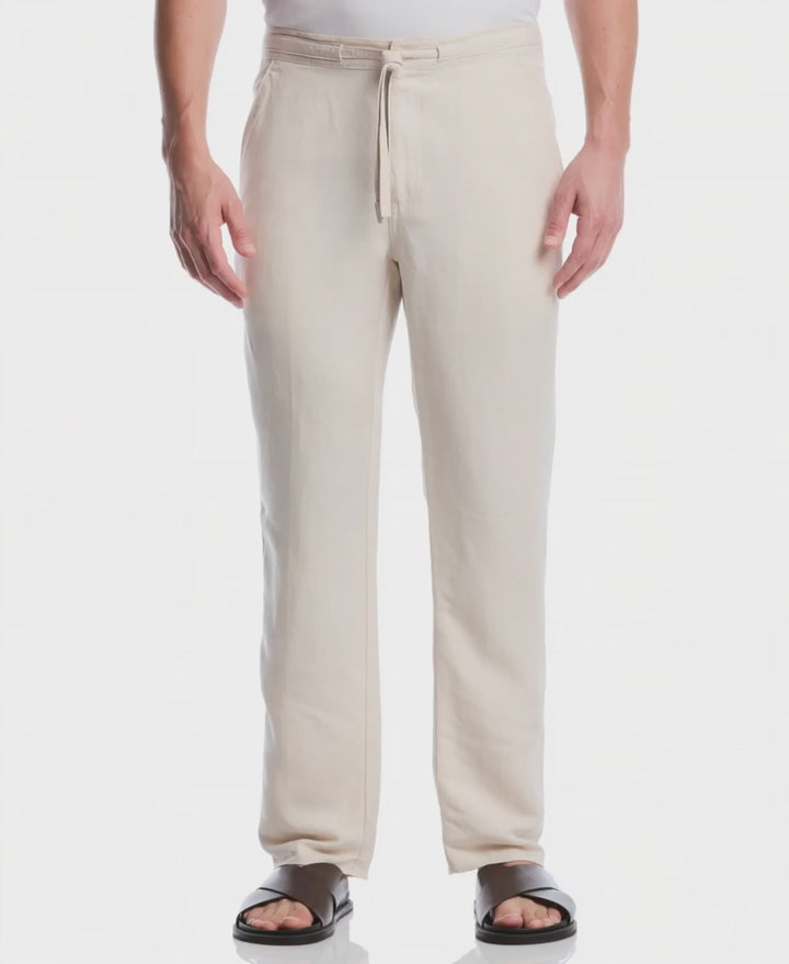 Linen-Blend Core Drawstring Pants