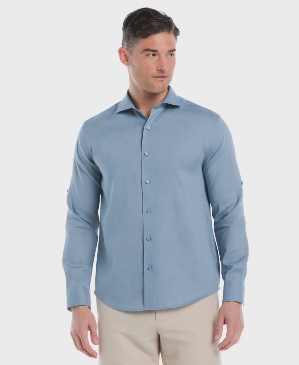 Travelselect™ Linen-Blend Rolled Sleeve Shirt