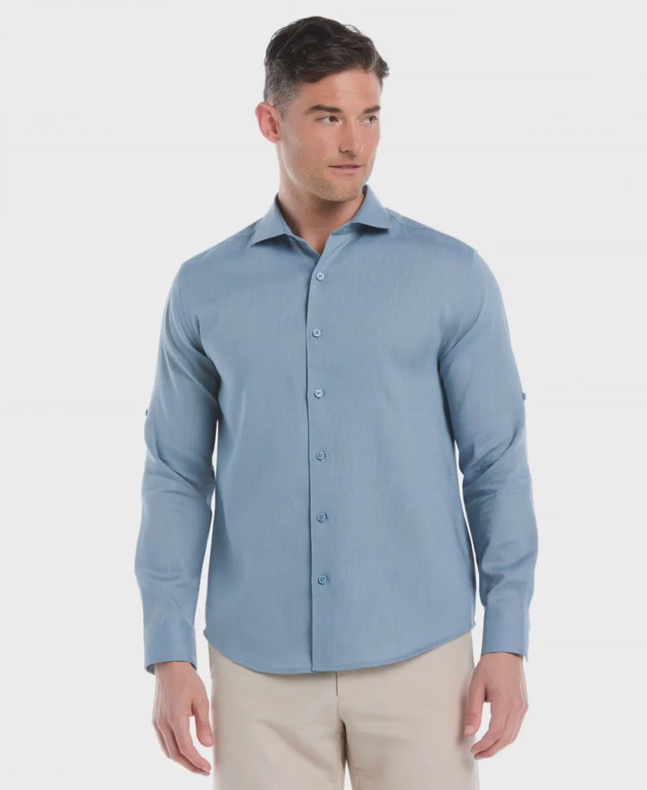 Travelselect™ Linen-Blend Rolled Sleeve Shirt