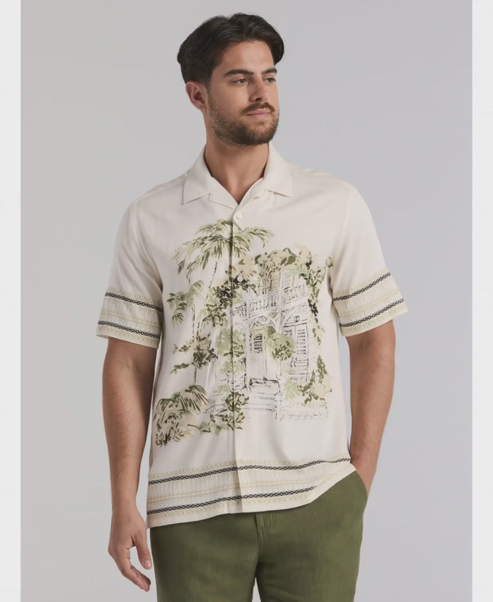 Twill Scenic Print Shirt