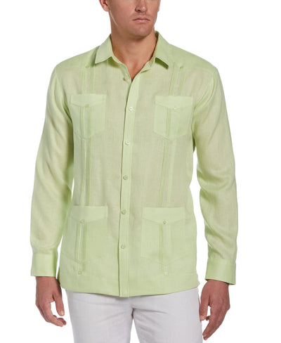 100% Linen Long Sleeve 4 Pocket Guayabera-Guayaberas-Butterfly-L-Cubavera