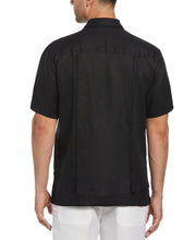 100% Linen Short Sleeve 4 Pocket Guayabera (Jet Black) 