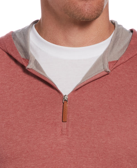 1/4 Zip Heather Knit Hoodie-Suit Separates-Cubavera