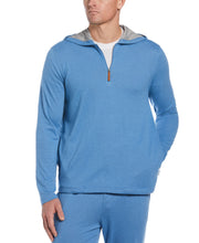 1/4 Zip Heather Knit Hoodie-Suit Separates-Federal Blue-M-Cubavera