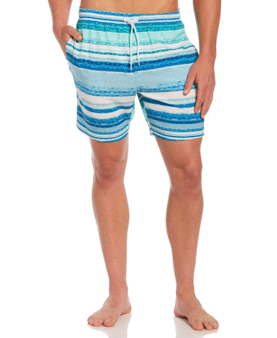 Abstract Ocean Print Swim Short-Shorts-Caribbean Sea-XXL-Cubavera