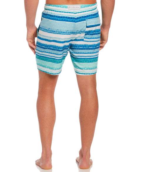 Abstract Ocean Print Swim Short-Shorts-Cubavera