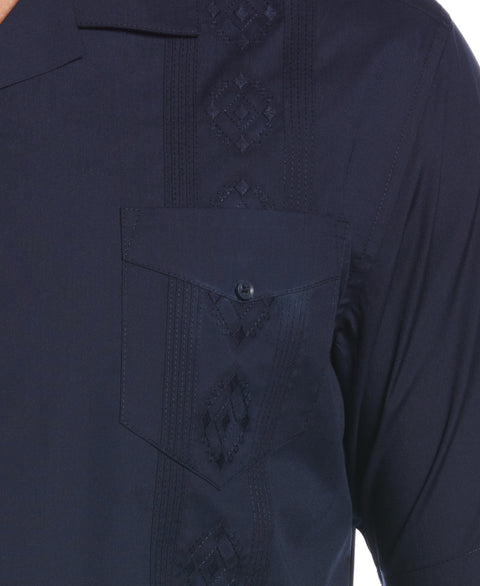 Camp Collar Embroidered Guayabera-Guayaberas-Cubavera
