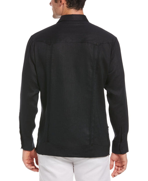 Big & Tall Linen Classic Guayabera Shirt - Long Sleeve-Guayaberas-Cubavera