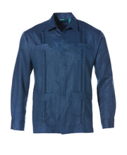 Big & Tall Linen Classic Guayabera Shirt - Long Sleeve-Guayaberas-Cubavera