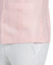 100% Linen Short Sleeve 4 Pocket Guayabera (Pink Dogwood) 