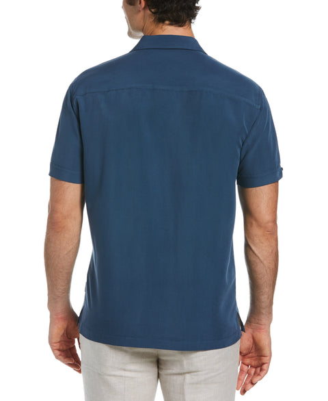 Big & Tall Tri-Color Camp Collar Retro Panel Shirt-Casual Shirts-Cubavera