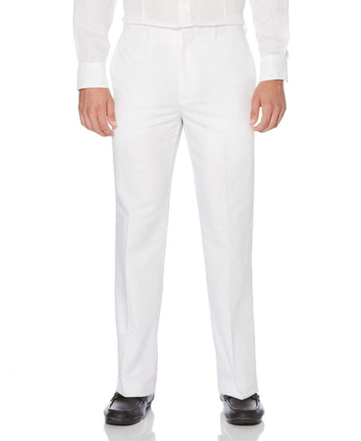 Big & Tall Cotton Linen Herringbone Flat Front Pant Bright White / 46 / 32