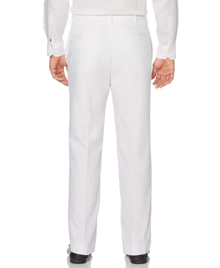 Big & Tall Cotton Linen Herringbone Flat Front Pant