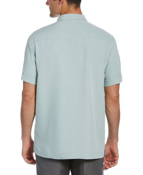 Big & Tall Embroidered Double Tuck Shirt (Gray Mist) 