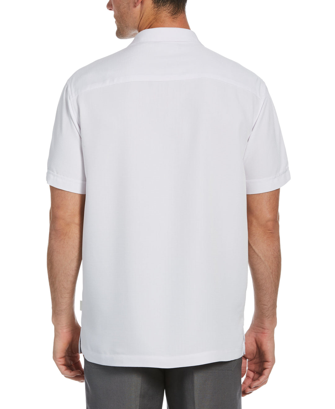 Big & Tall Embroidered Double Tuck Shirt (Bright White) 