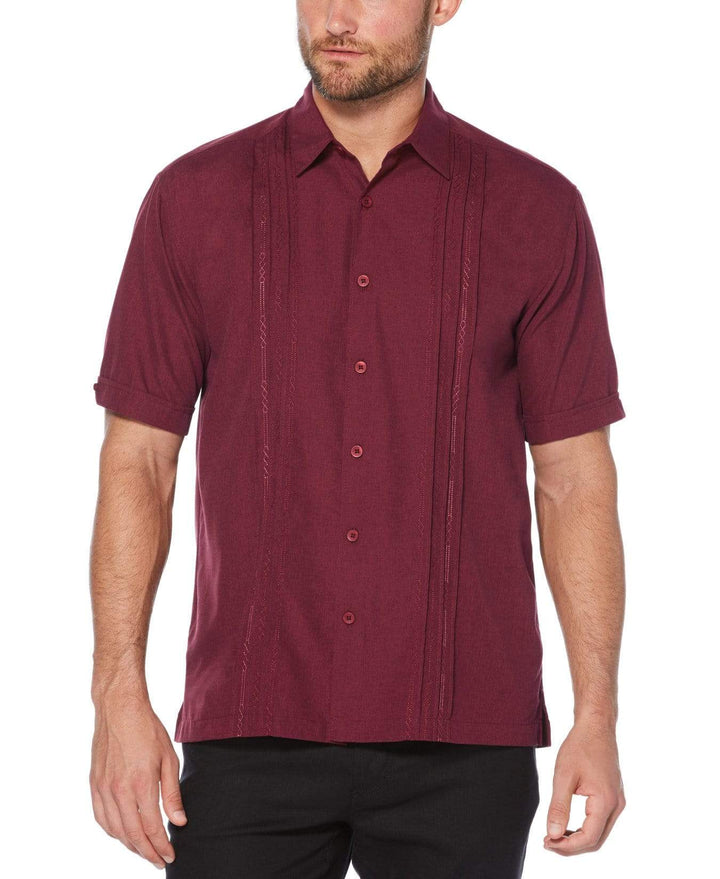 Big & Tall Embroidered Panel Chambray Shirt Biking Red / 2X