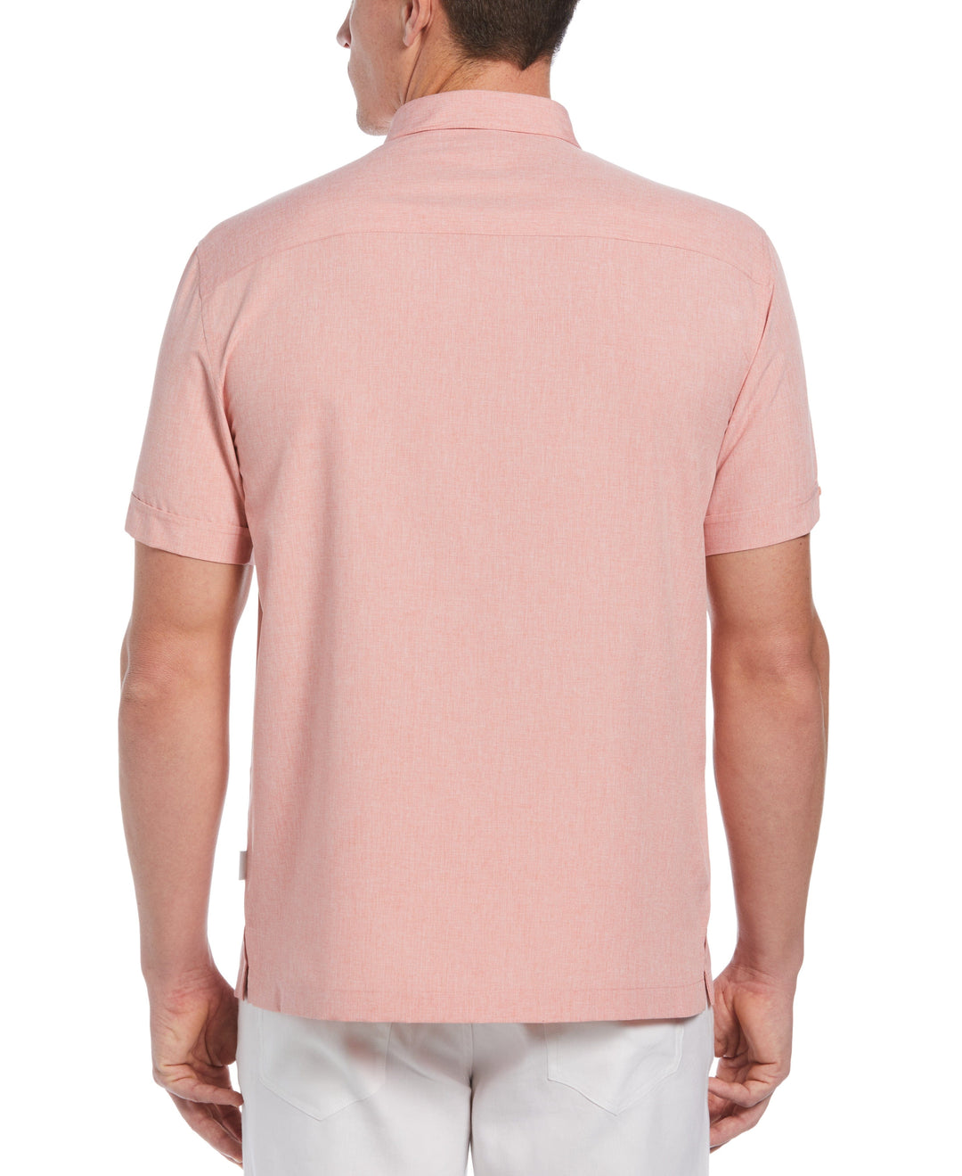 Big & Tall Geo Embroidered Panel Chambray Shirt (Mauveglow) 