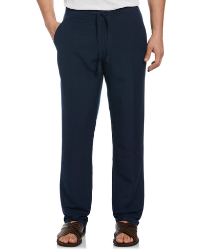 Linen Blend Core Drawstring Pant-Pants-Dress Blues-4XB-32-Cubavera