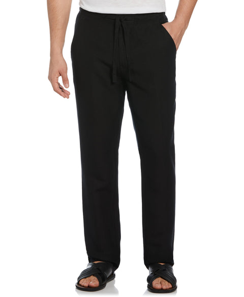 Big & Tall Linen Blend Core Drawstring Pant-Pants-Jet Black-4XB-30-Cubavera