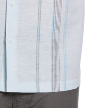 Linen Blend Engineered Yarn-Dyed Panel Shirt (Maui Blue) 