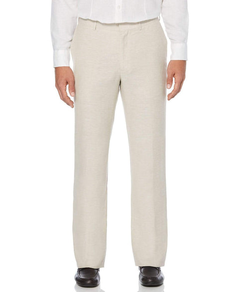 Big & Tall Linen Blend Flat Front Pant Khaki / 44 / 30