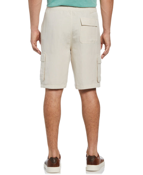 Big & Tall Linen Blend Pull-On Cargo Short-Shorts-Cubavera