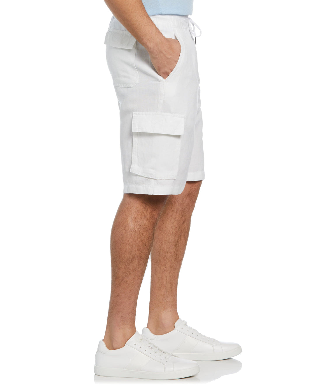 Big & Tall Linen Blend Pull-On Cargo Short-Shorts-Cubavera