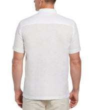 Big & Tall Linen Blend Tonal Embroidery Guayabera Shirt (Brilliant White) 