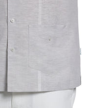 Big & Tall Linen Blend Yarn Dye Panel Guayabera Shirt-Guayaberas-Cubavera