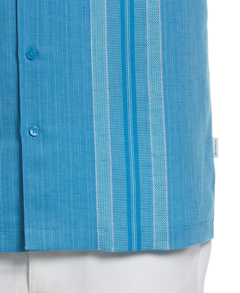 Big & Tall Linen Blend Yarn Dye Panel Shirt-Casual Shirts-Cubavera