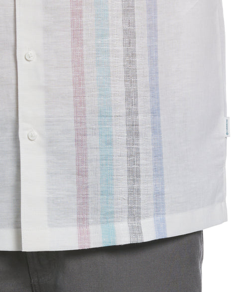 Big & Tall Linen Blend Yarn Dye Panel Shirt-Casual Shirts-Cubavera
