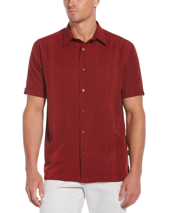 Ombre Embroidered Stripe Shirt-Casual Shirts-Biking Red-3X-Cubavera