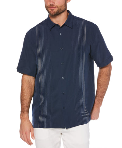 Big & Tall Ombre Embroidered Stripe Shirt (Dress Blues) 