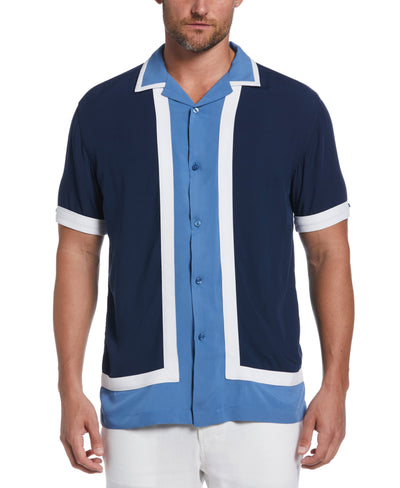 Retro Color Block Shirt (Dress Blues) 