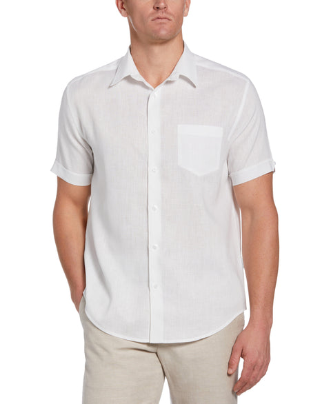 Travelselect™ Linen-Blend One Pocket Shirt-Casual Shirts-Brilliant White-2X-Cubavera
