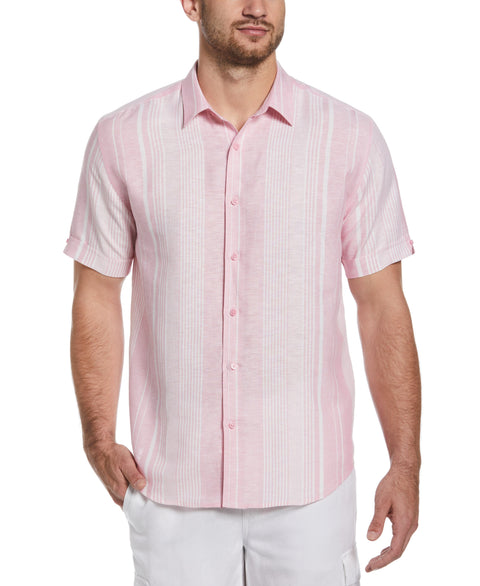 Big & Tall Yarn Dye Textured Stripe Shirt-Casual Shirts-Cubavera