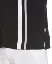 Tri-Color Camp Collar Retro Panel Shirt (Jet Black) 