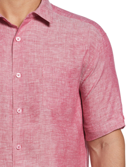 Linen Cross Dye Shirt (Sangria) 