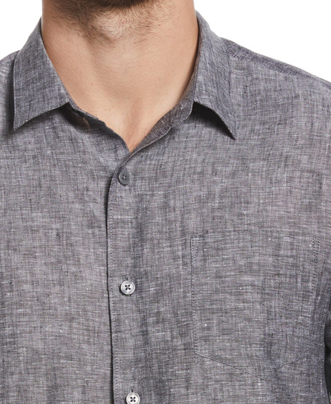 Linen Cross Dye Shirt (Meteorite) 